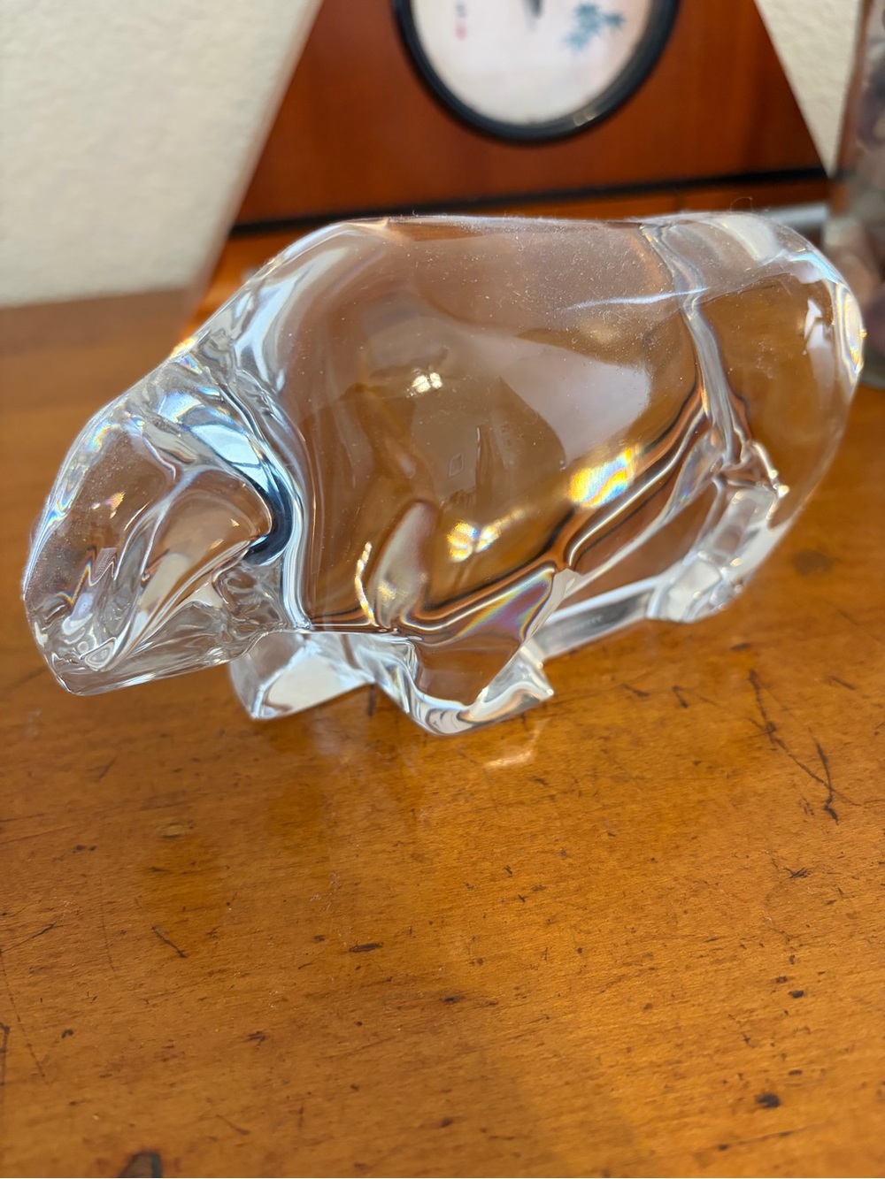 Tiffany Crystal Bull paperweight-Rare Find